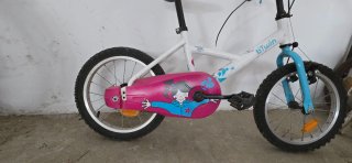 Bicicleta niña H-Twin blanca y azul