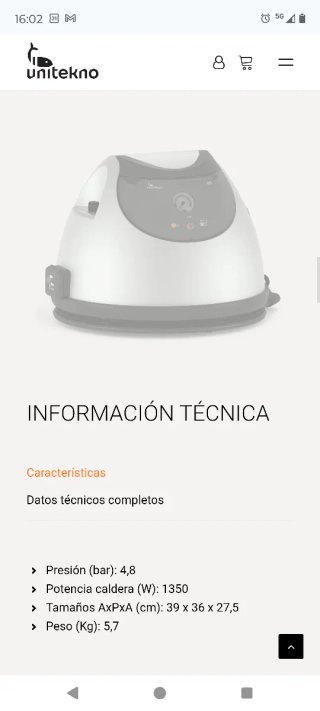 Vaporeta Unitekno 902 Digit Pro + Centro Plancha