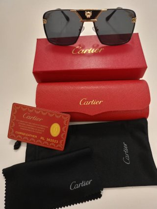 Gafas de Sol Cartier Panthère Dorado Negro