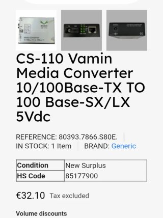 Convertitore Multimediale Fibra ottica/LAN, CS-110