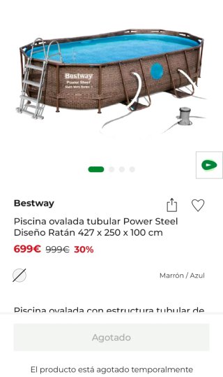 Piscina ovalada Bestway 4.27x2.5x1m