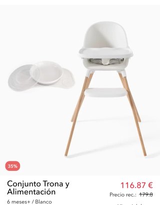Trona Twistshake blanca y madera