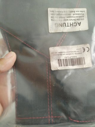 Funda Palanca Cambio Piel Sintética Negra con rojo