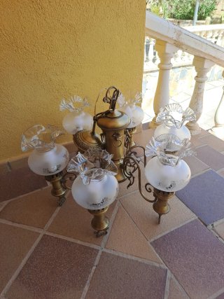 Lámpara de techo antigua 6 brazos