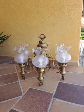 Lámpara de techo antigua 6 brazos