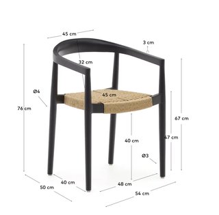 Sedia Kave Home Ydalia in legno e rattan