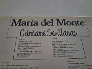 Vinilo María del Monte - Cántame Sevillanas