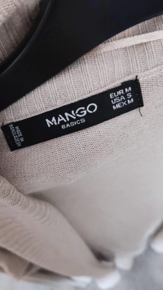 Chaqueta fina punto beige