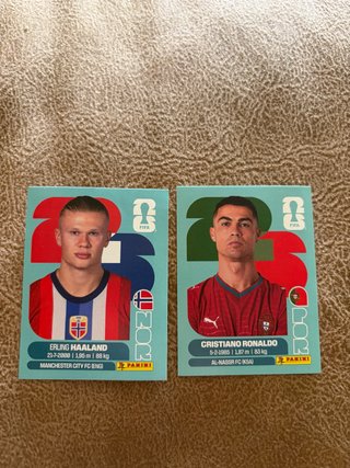 Cromos Mundial 2026 Haaland y Cristiano Ronaldo