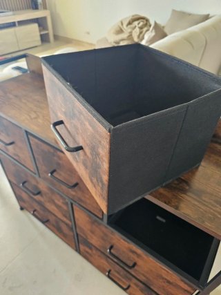 Cómoda Cajonera Industrial Madera Negra