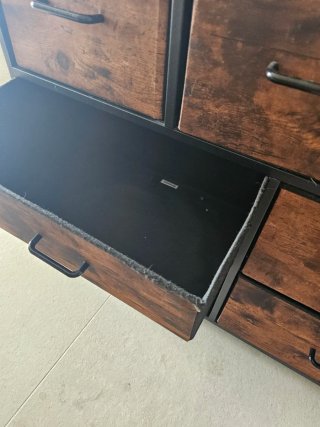 Cómoda Cajonera Industrial Madera Negra
