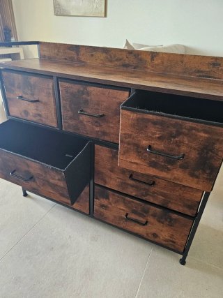 Cómoda Cajonera Industrial Madera Negra