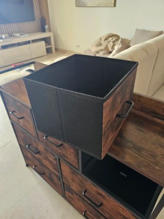 Cómoda Cajonera Industrial Madera Negra