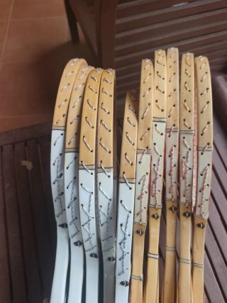 Racchette da tennis in legno decorazione vintage