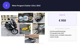 Peugeot CityStar 125cc 2016 Negra