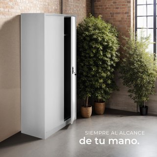 Armario archivador de acero con cierre 180 x 80 x 40 cm gris