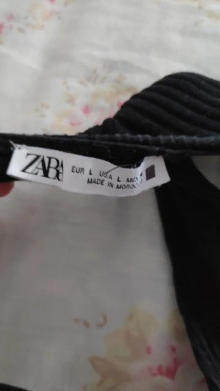 Top Zara punto acanalado negro