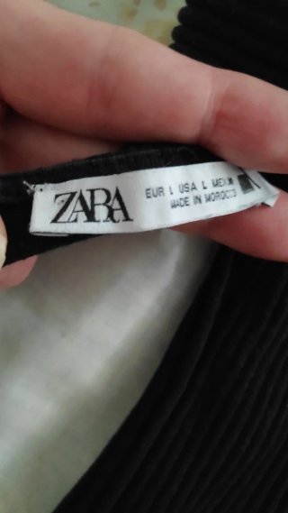 Top Zara punto acanalado negro
