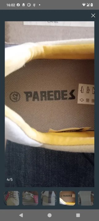 Zapatillas Paredes Beige y Amarillo Talla 42 Nueva