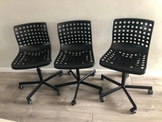 Juego de 3 sillas de oficina negras