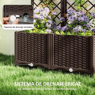 Jardinera con Enrejado Plantas Trepadoras Marrón