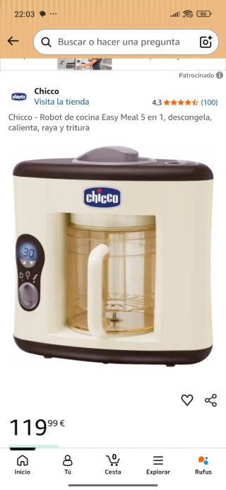 Chicco EasyMeal 5en1 Robot Cocina