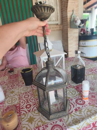 Lámpara de techo estilo antiguo envejecido