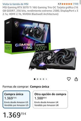 MSI RTX 5070 Ti Gaming Trio NUEVA