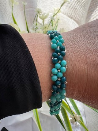 Braccialetto donna perline turchese