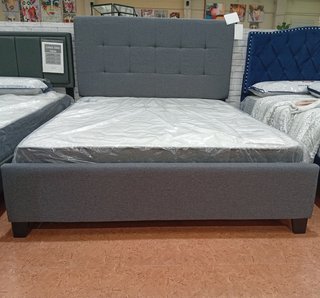 Cama Matrimonial Tela Gris