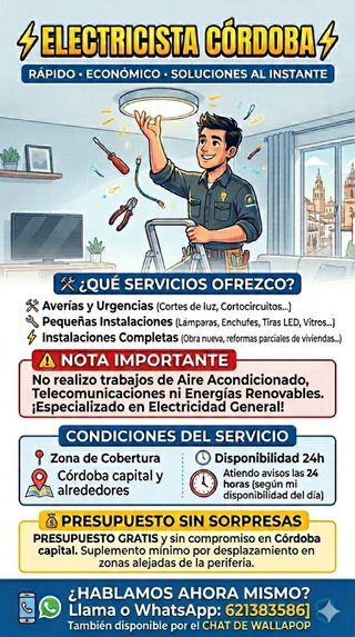 Electricista en Córdoba Averías e instalaciones