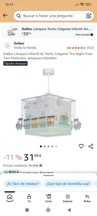 Lámpara de techo infantil trenes