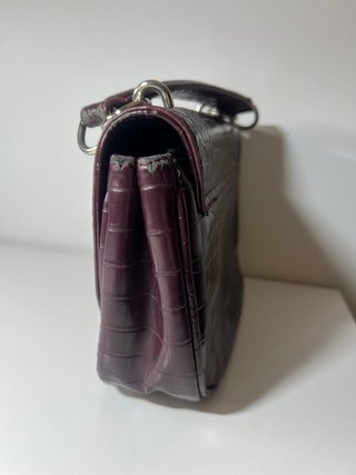 Bolso Gloria Ortiz burdeos efecto piel cocodrilo