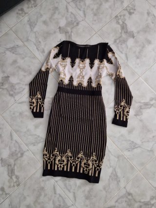 Vestido de malha canelada inverno