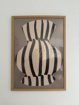 Cuadro vintage jarrón con marco de madera 50x70