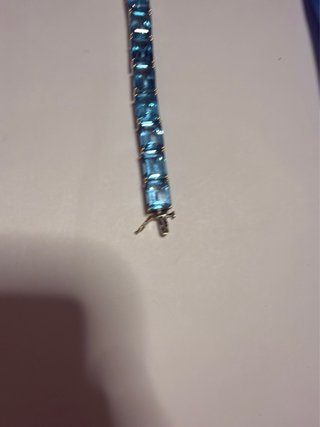 Pulsera Oro Blanco Topacios Azules Naturales