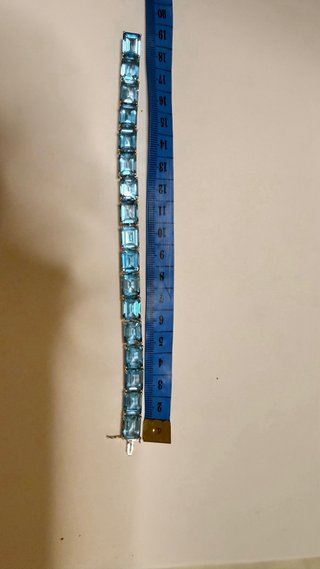 Pulsera Oro Blanco Topacios Azules Naturales