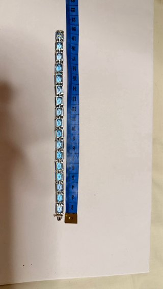 Pulsera Oro Blanco Topacios Azules Naturales