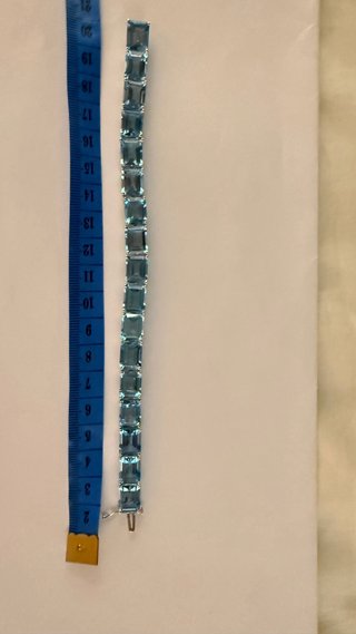 Pulsera Oro Blanco Topacios Azules Naturales