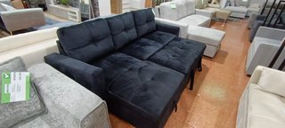 Sofá Cama Chaise Longue Negro/Gris