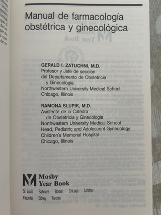 Manual de farmacología obstétrica y ginecológica