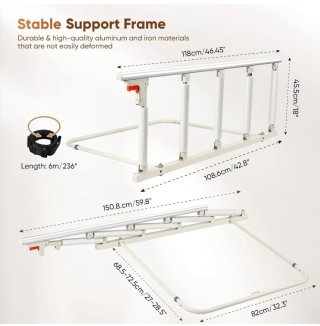 Barandilla de seguridad plegable para cama