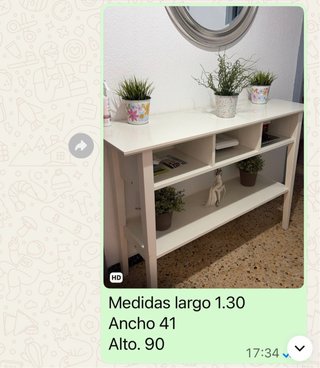 Mueble recibidor blanco madera