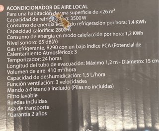 Aire Acondicionado Portátil Equation Blanco
