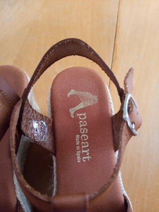 Sandalias cuña Paseart Piel Marrón Talla 37