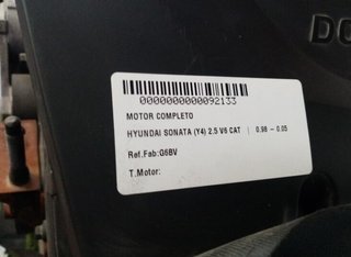 G6bv motor completo hyundai sonata (y4) 2.5 92133