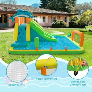 Castillo Inflable Acuático con Tobogán Delfines