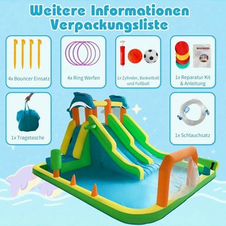 Castillo Inflable Acuático con Tobogán Delfines