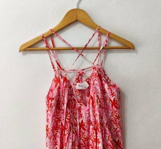 Vestido de verano coral y rosa mujer Talla L