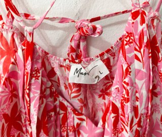 Vestido de verano coral y rosa mujer Talla L